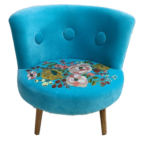 Embroidered velvet Occasional Chair 