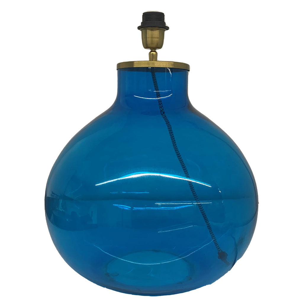Glass Ball Lamp Base - Blue