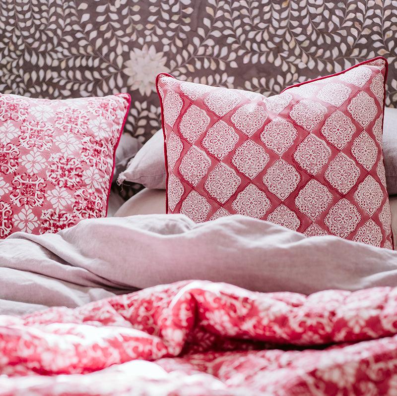 Block printed cushions