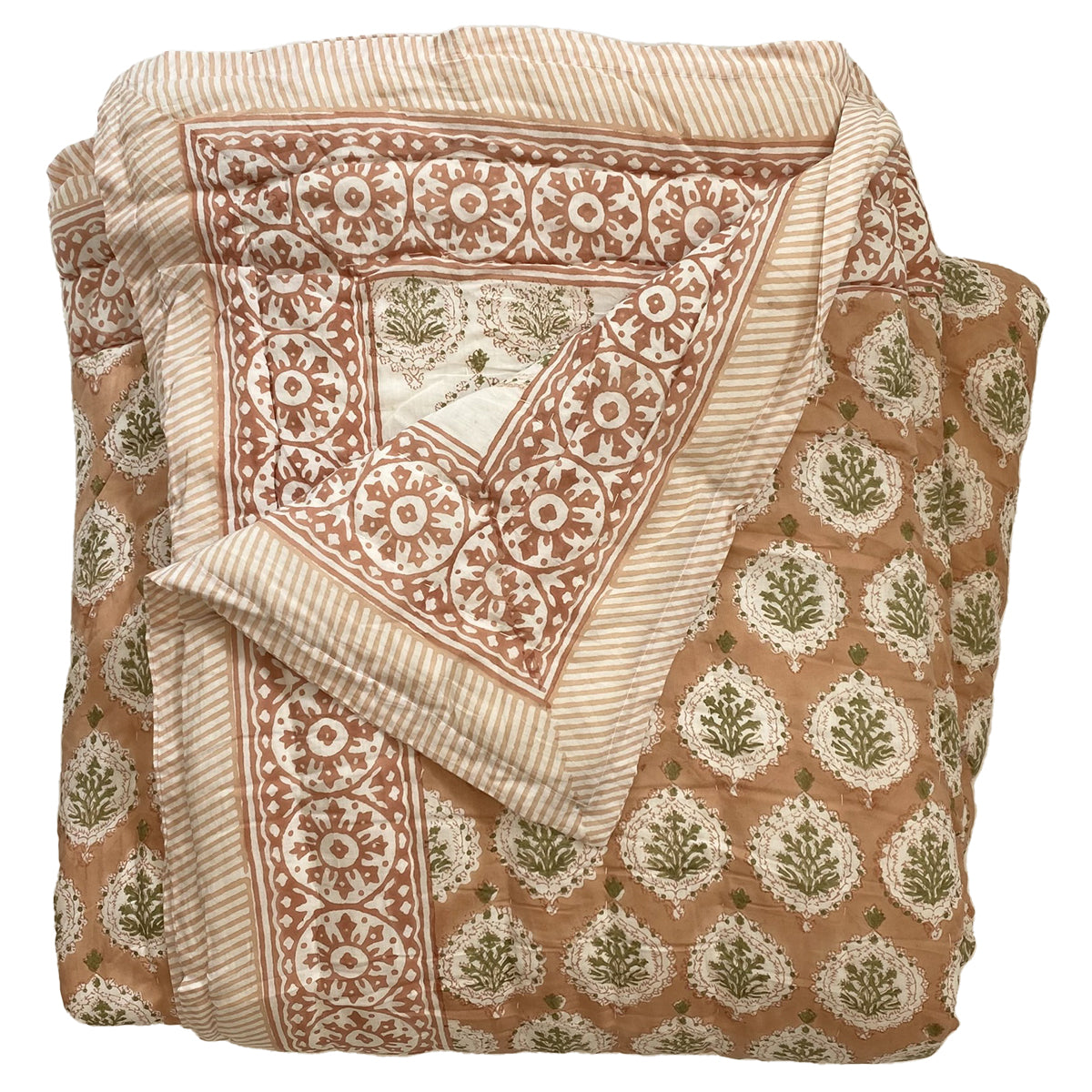 Reversible Quilt - Johri - Terracotta Multi