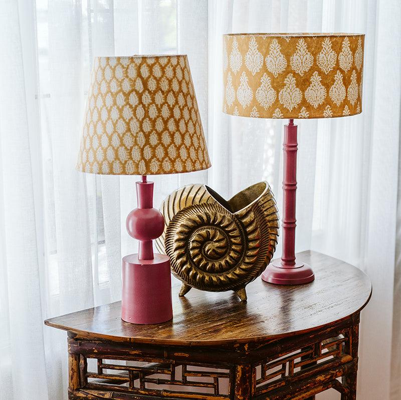 Block printed lamp shades | Mini Bouti Mustard