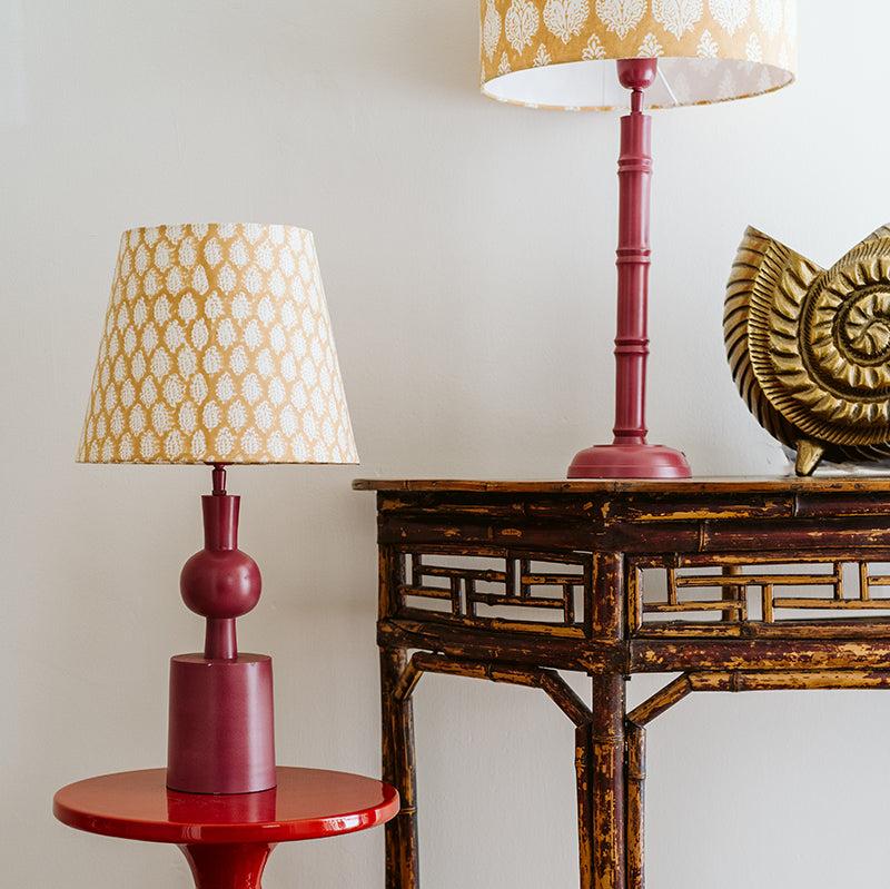 Block printed lamp shades | Mini Bouti Mustard