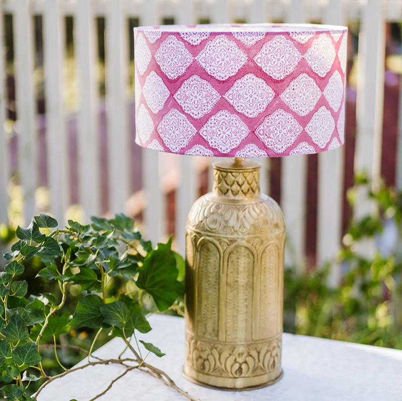 Block print lamp shades | Pink Mandala 