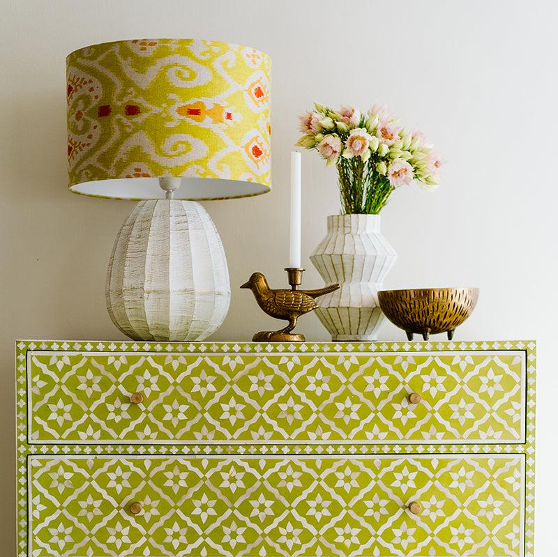 Linen lampshade Australia | Citrus Ikat