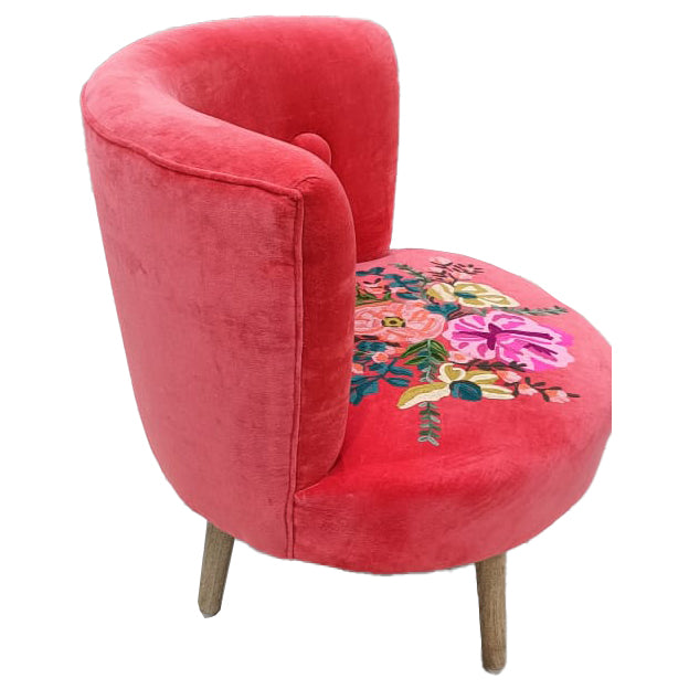 Embroidered velvet Occasional Chair