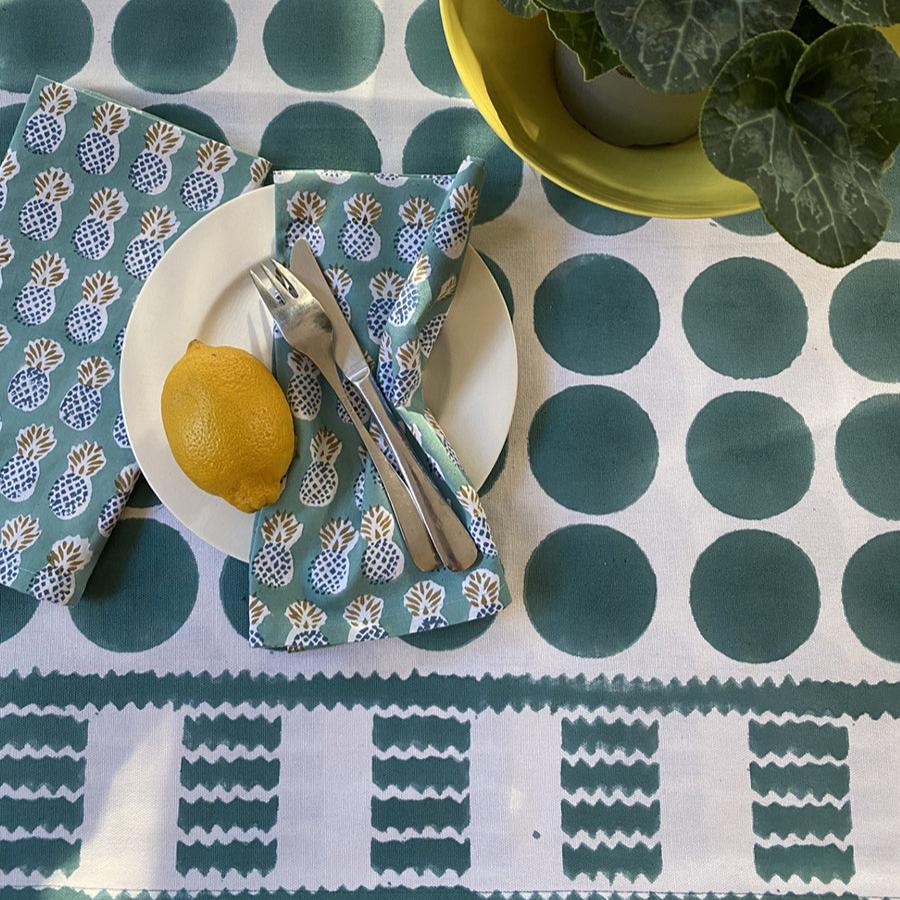 Colourful tablecloths Australia, polka dot designs, Australian home decor