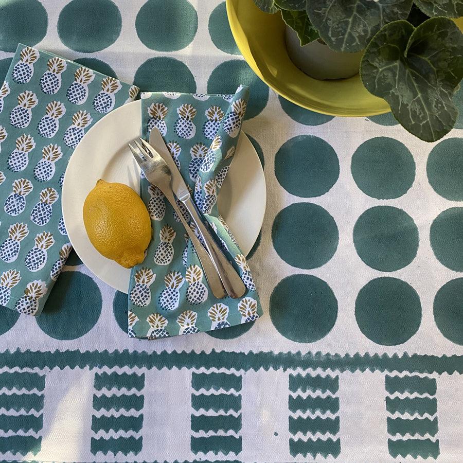 Unique Pineapple Napkins - Set of 4 in Blue Multi