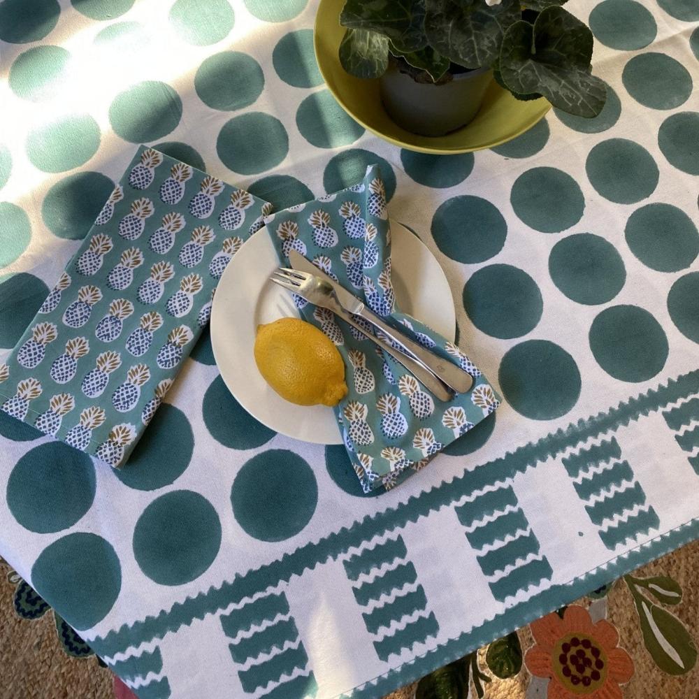 Colourful tablecloths Australia, polka dot designs, Australian home decor