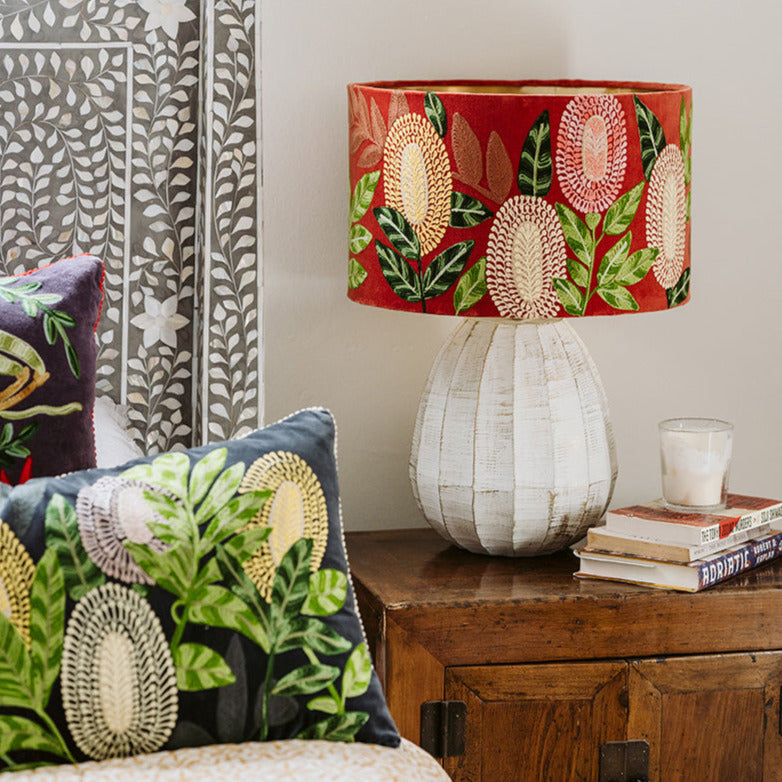 Drum Shade - Banksia - Rust Multi
