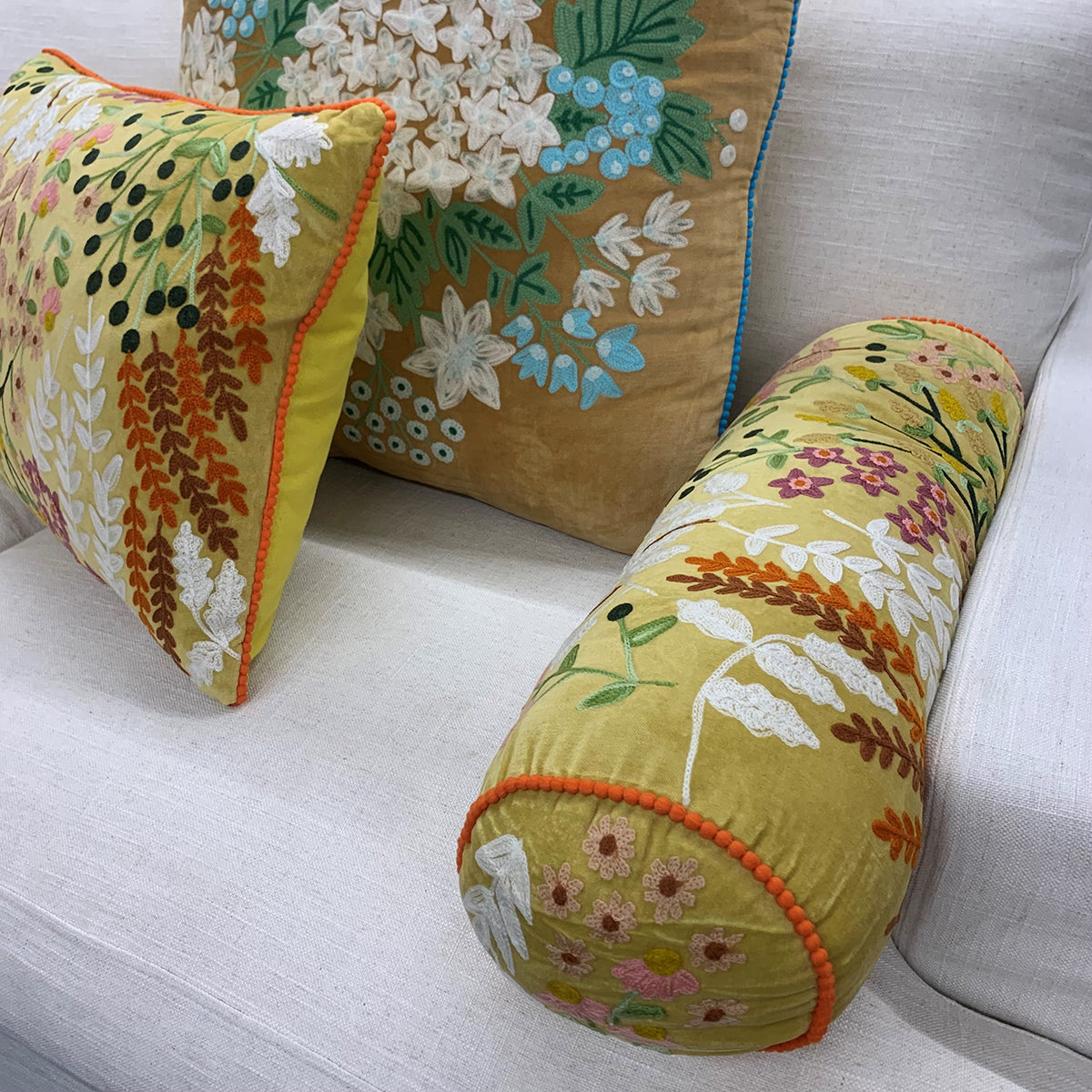 Bolster - Summer Florals - Chartreuse