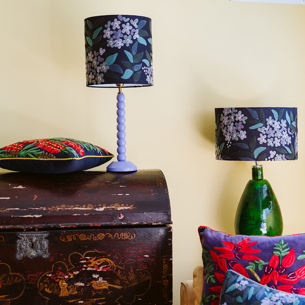 Drum Shade - Jungle Flowers - Purple Multi