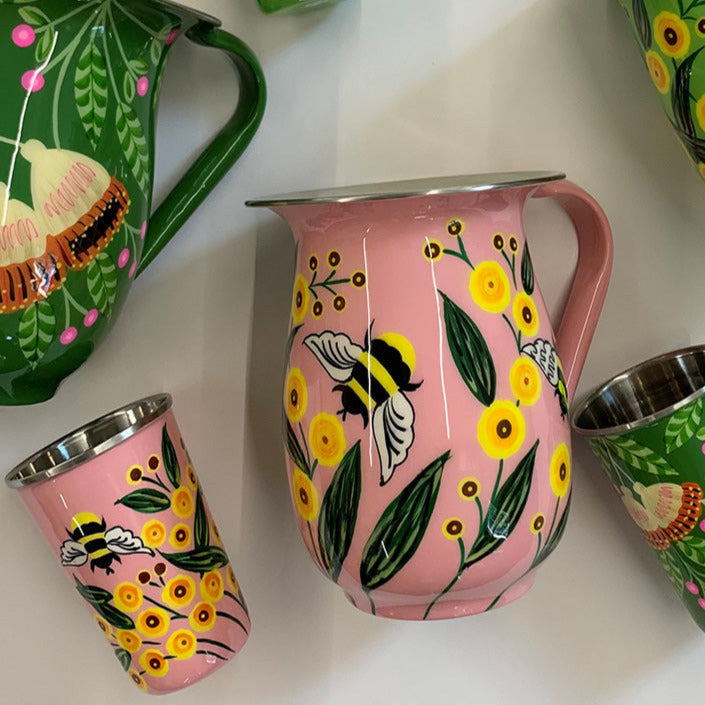 Hand painted enamelware