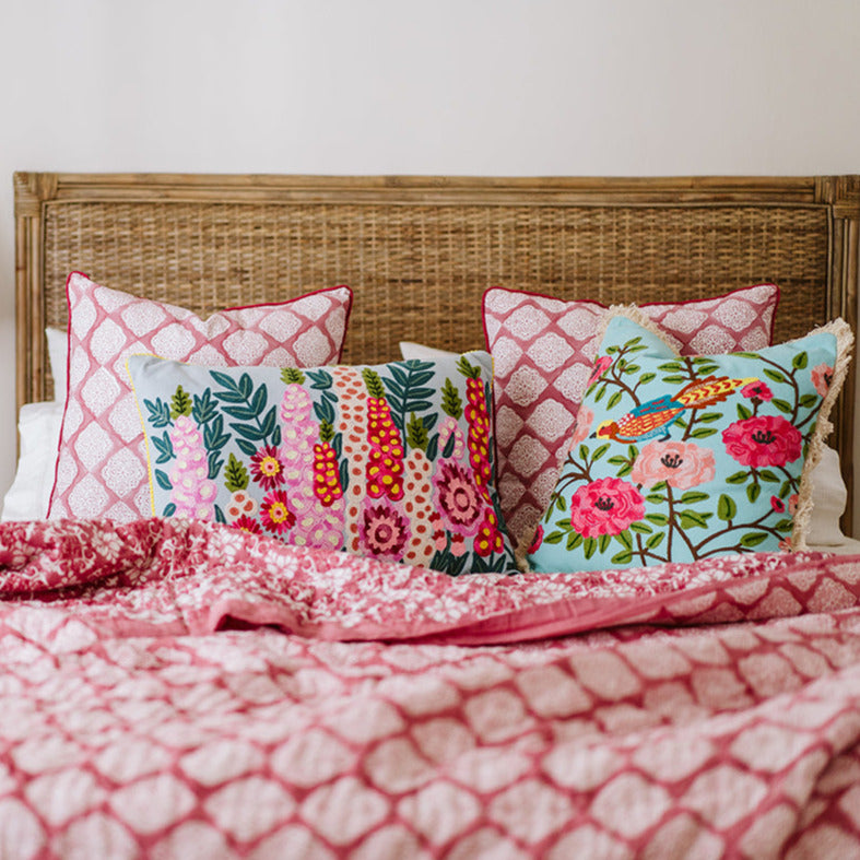 Block printed cushions