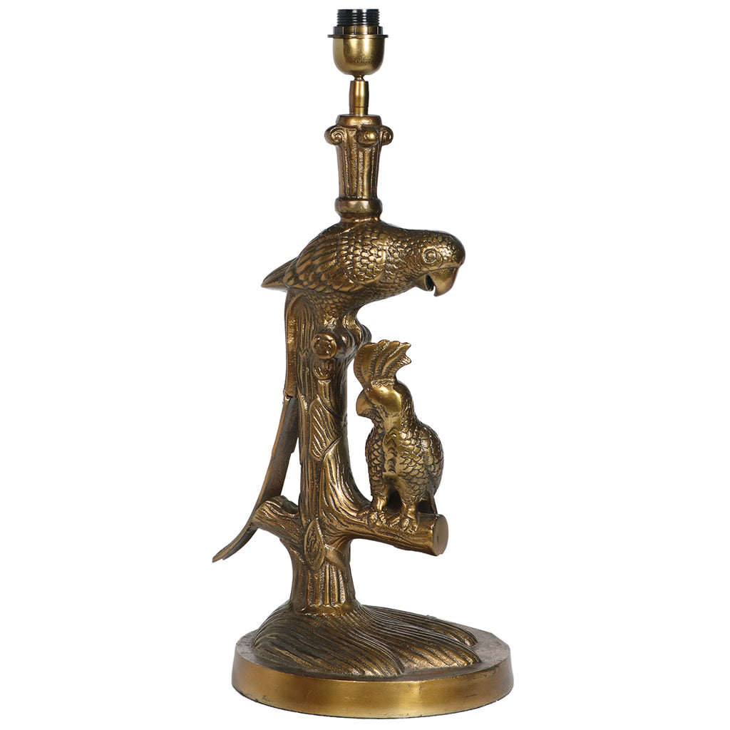 Parrot Lamp Base - Raw Antique Gold