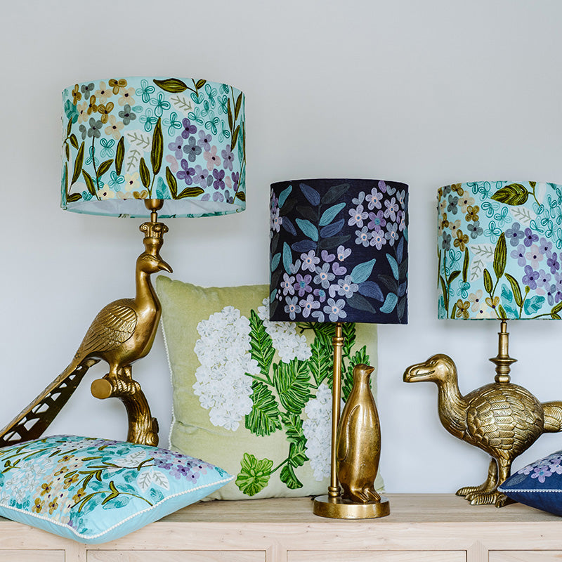 Lamp shades Sydney |  Embroidered  Jungle flowers