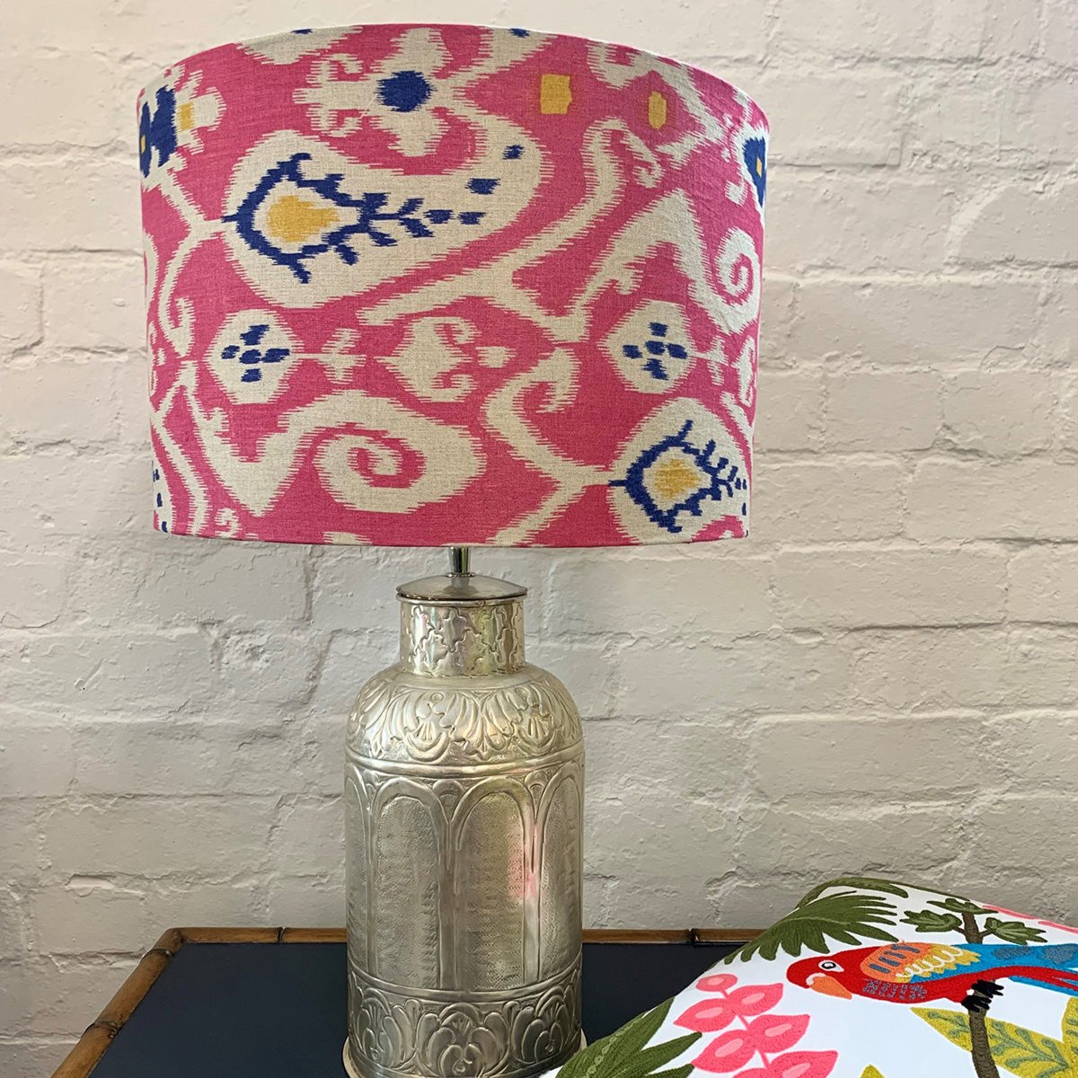 Linen lampshade | Ikat Pink