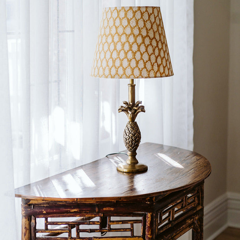 Block printed lamp shades | Mini Bouti Mustard