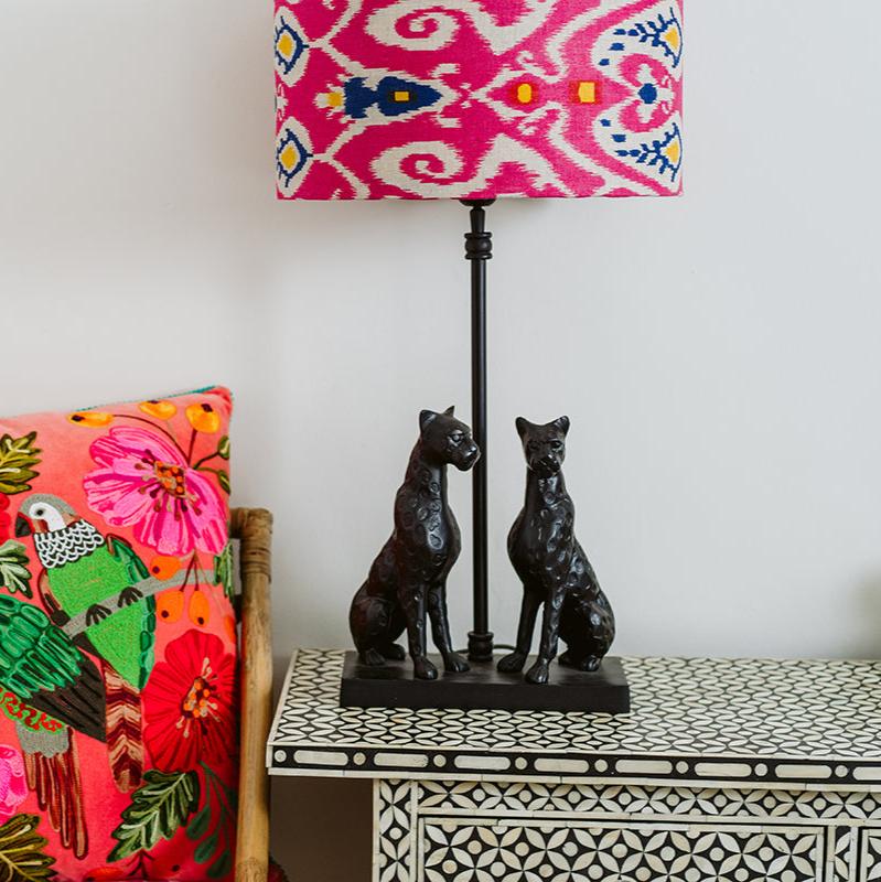 Linen lampshade | Ikat Pink