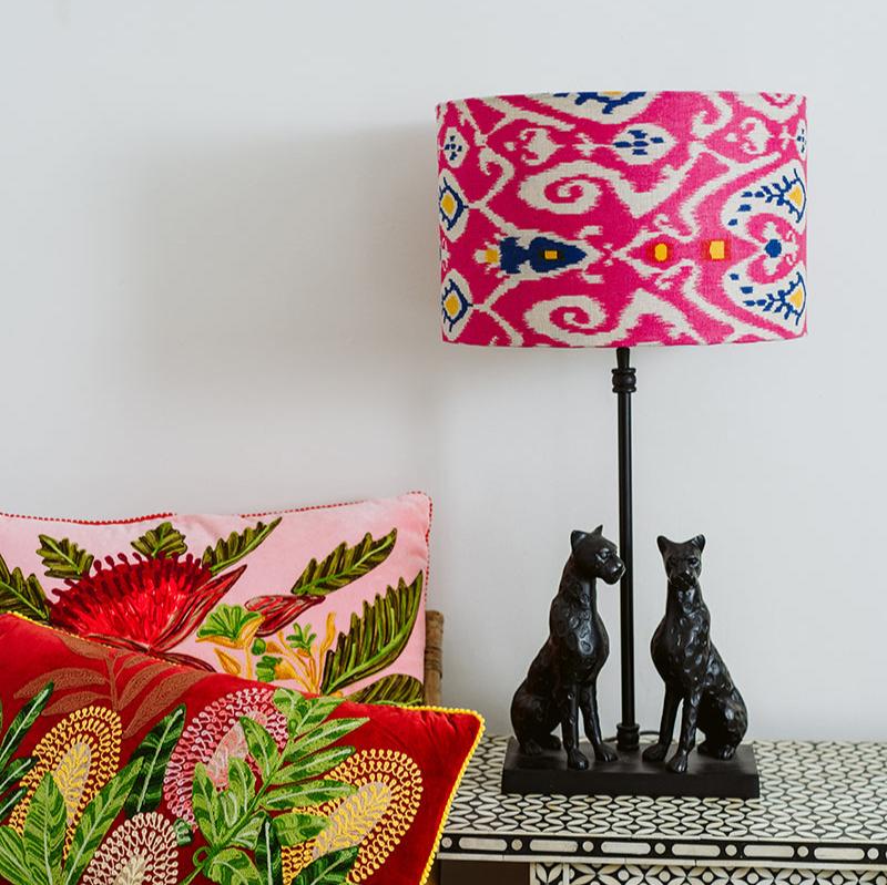 Linen lampshade | Ikat Pink