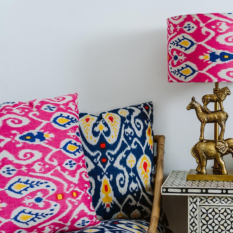 Pink ikat clearance pillows