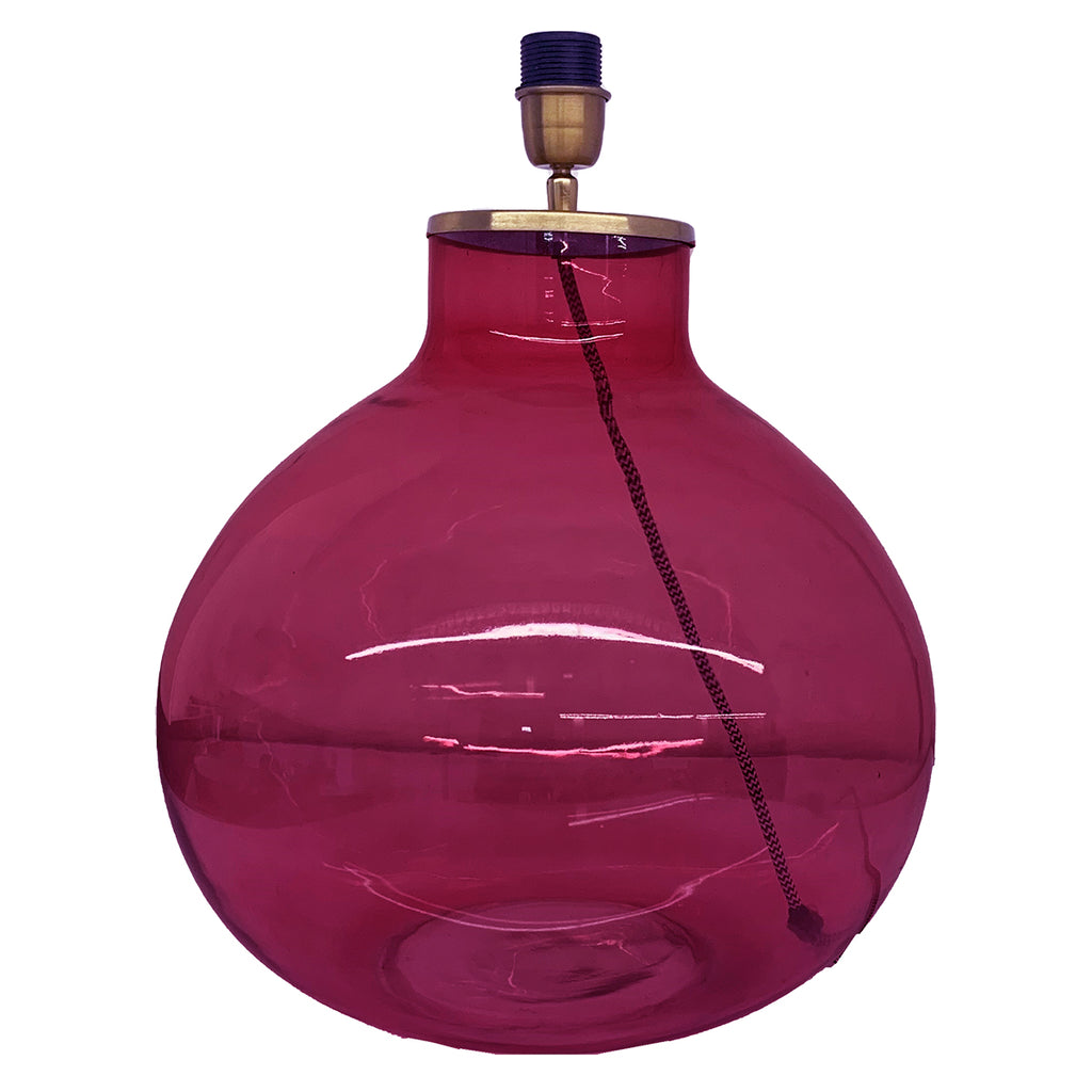 Glass Ball Lamp Base - Pink