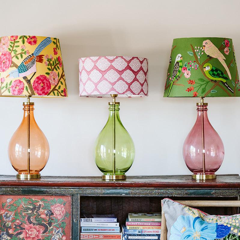 Block print lamp shades | Pink Mandala 