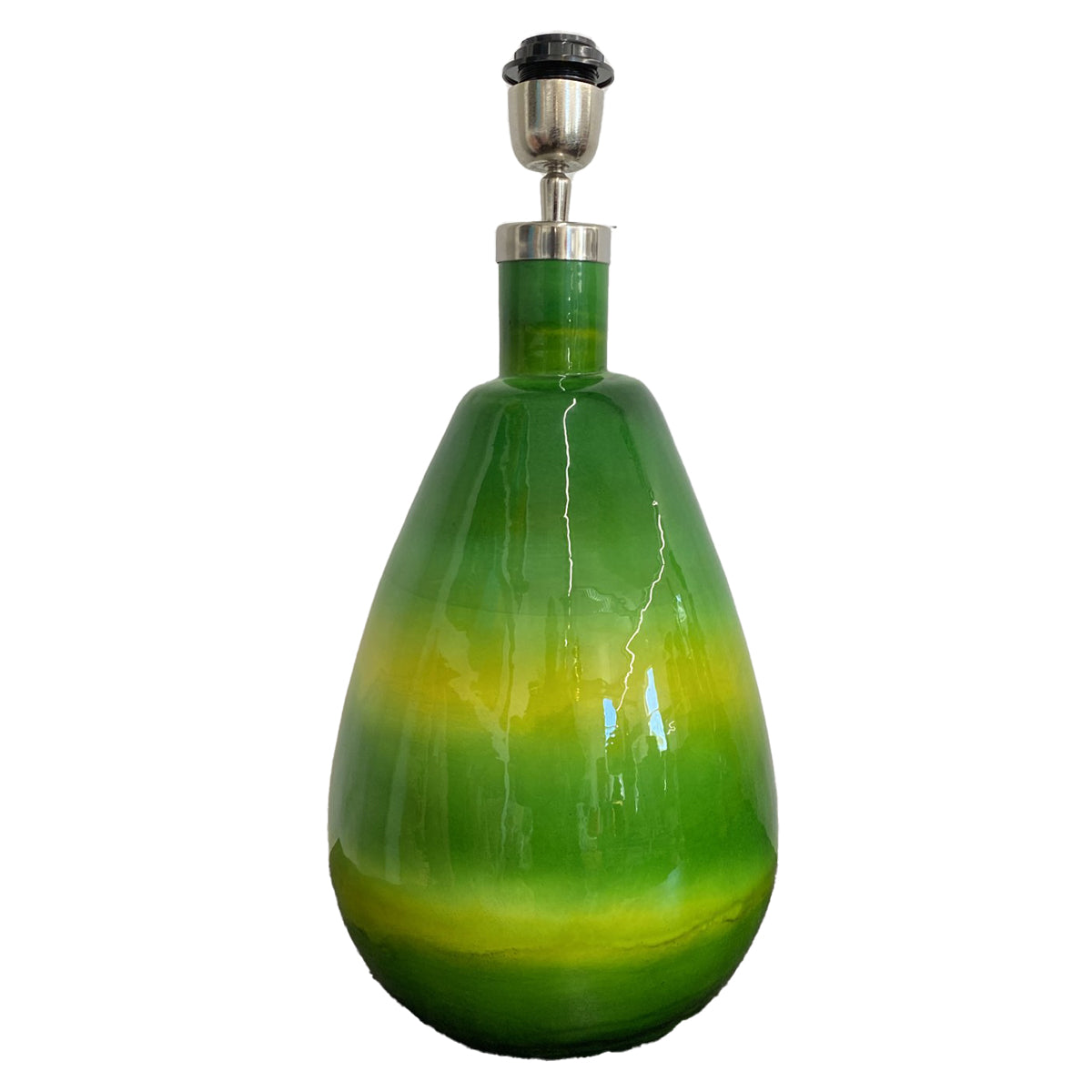 Glass Lamp Base - Teardrop - Green Multi