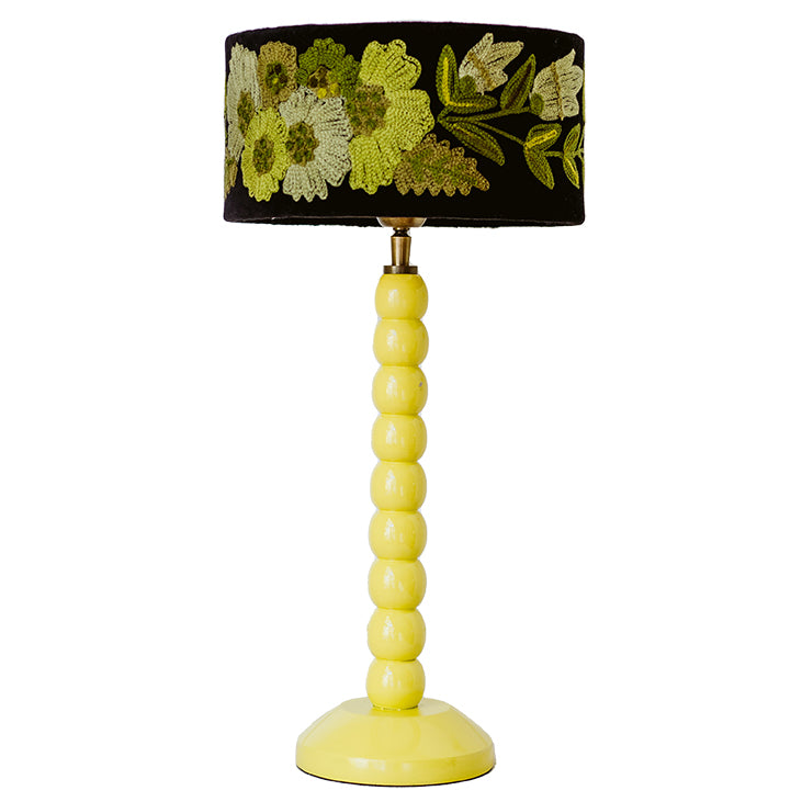 Lacquered Timber Lamp Base - Yellow