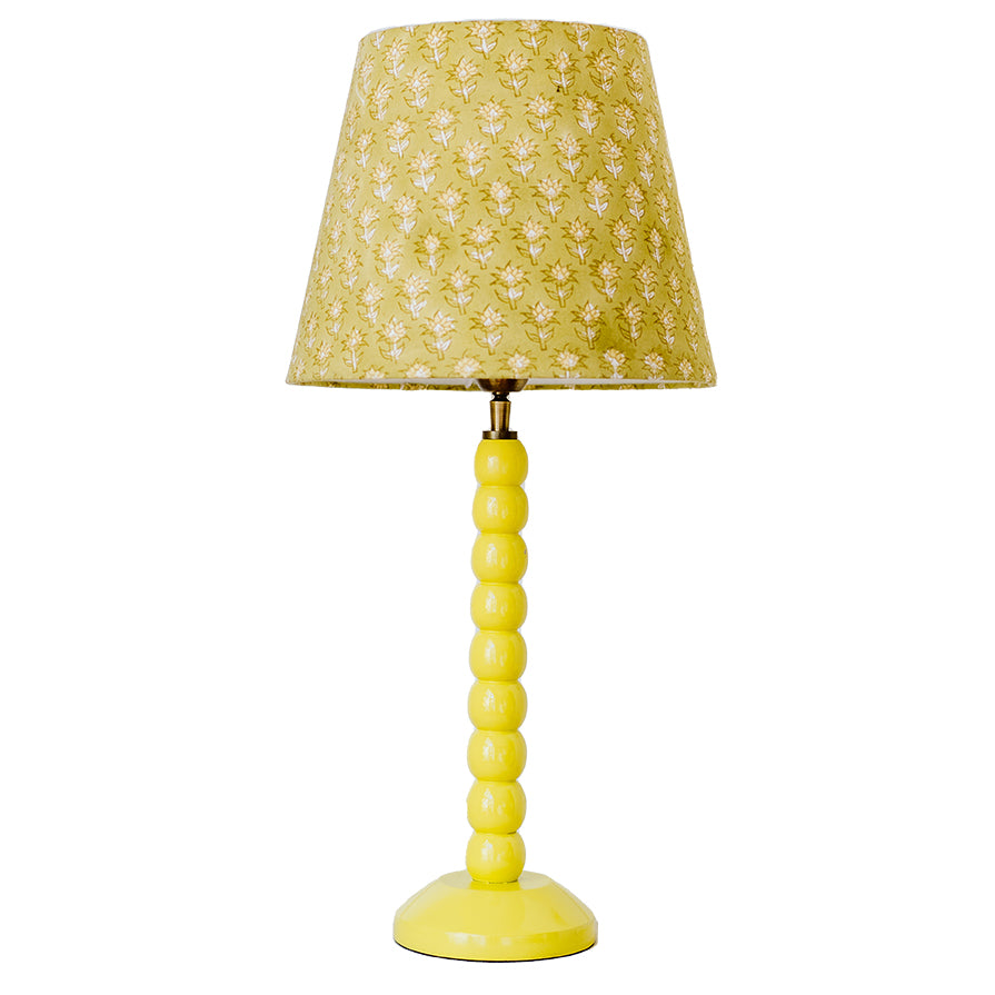 Lacquered Timber Lamp Base - Yellow