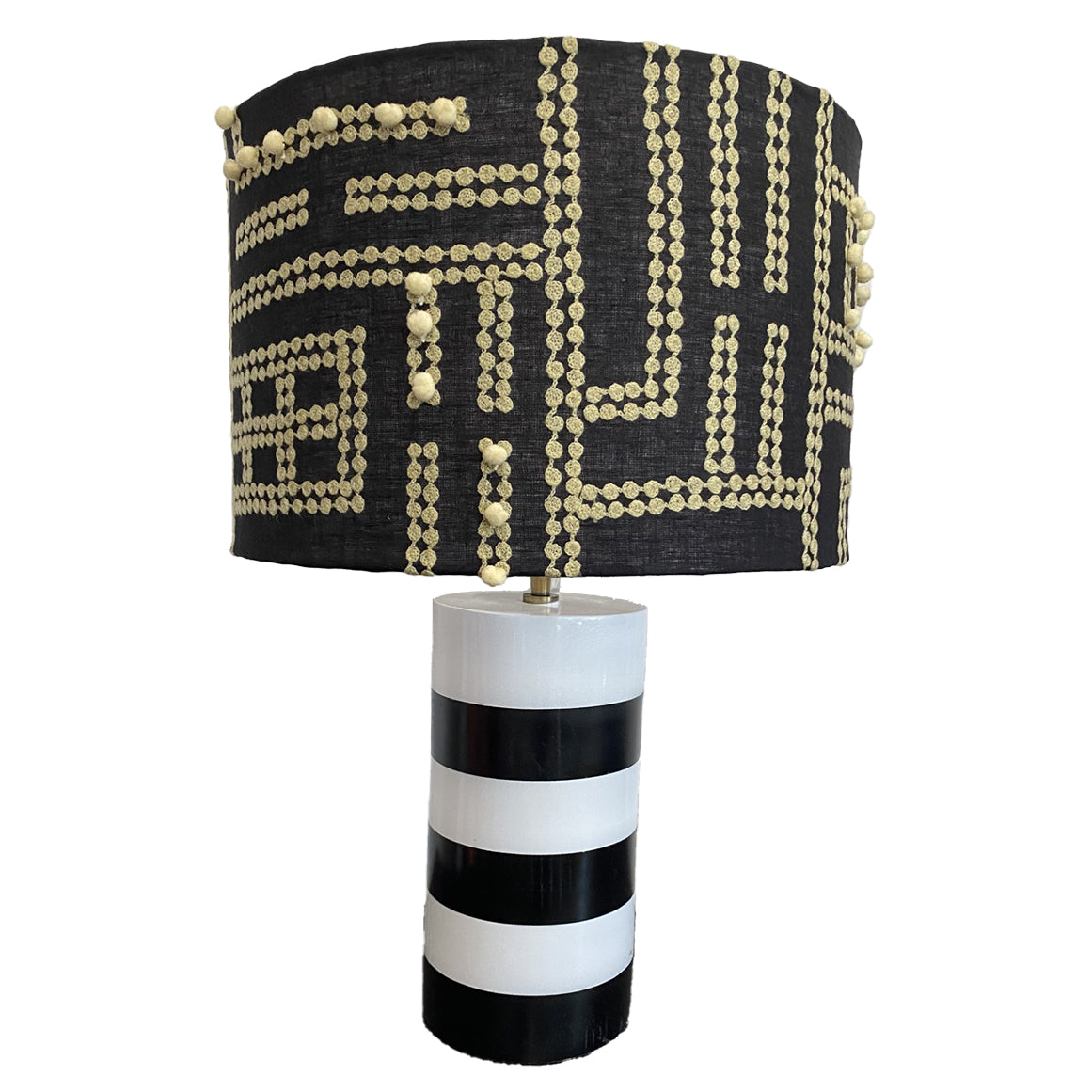 Drum Shade - Kaveri - Black / Natural