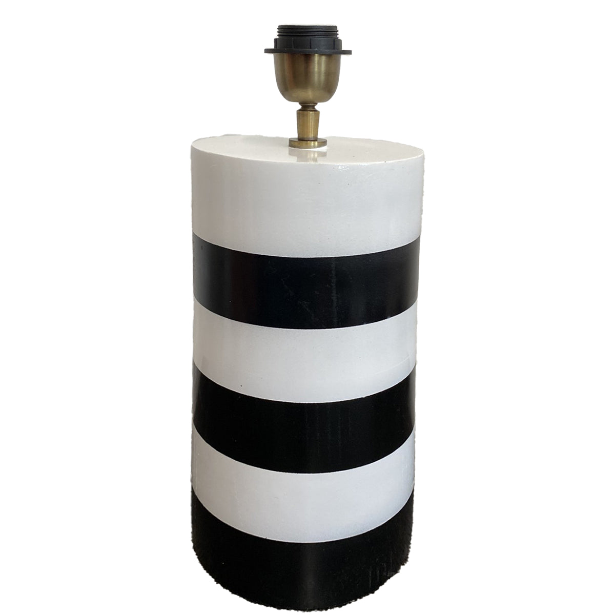 Striped Lamp Base - Black / White