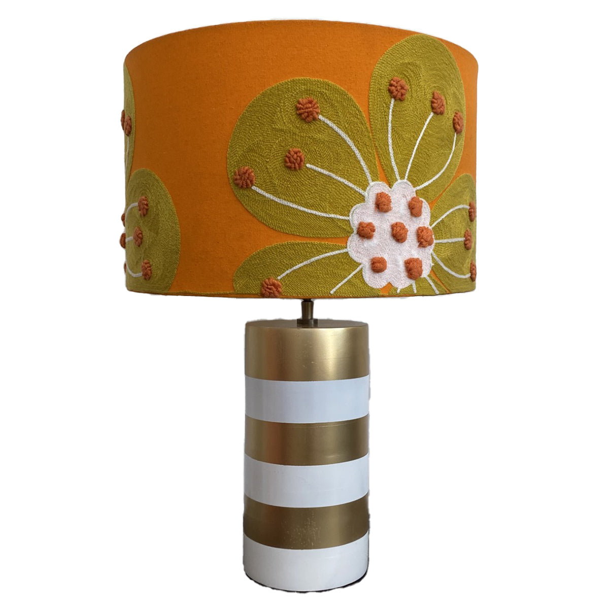 Drum Shade - Oversized Flower - Orange