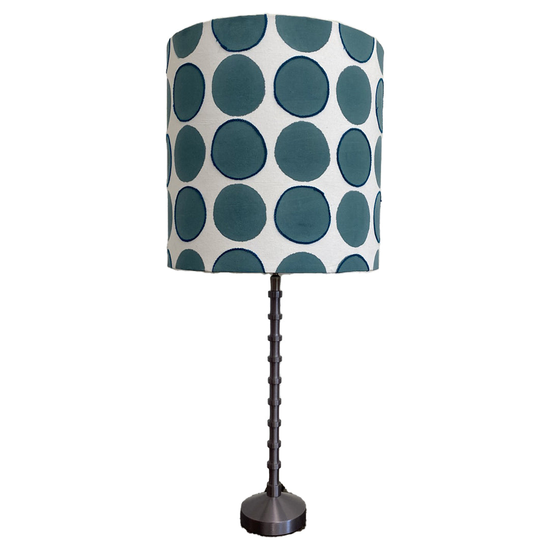 Block Printed Lampshade - Blue