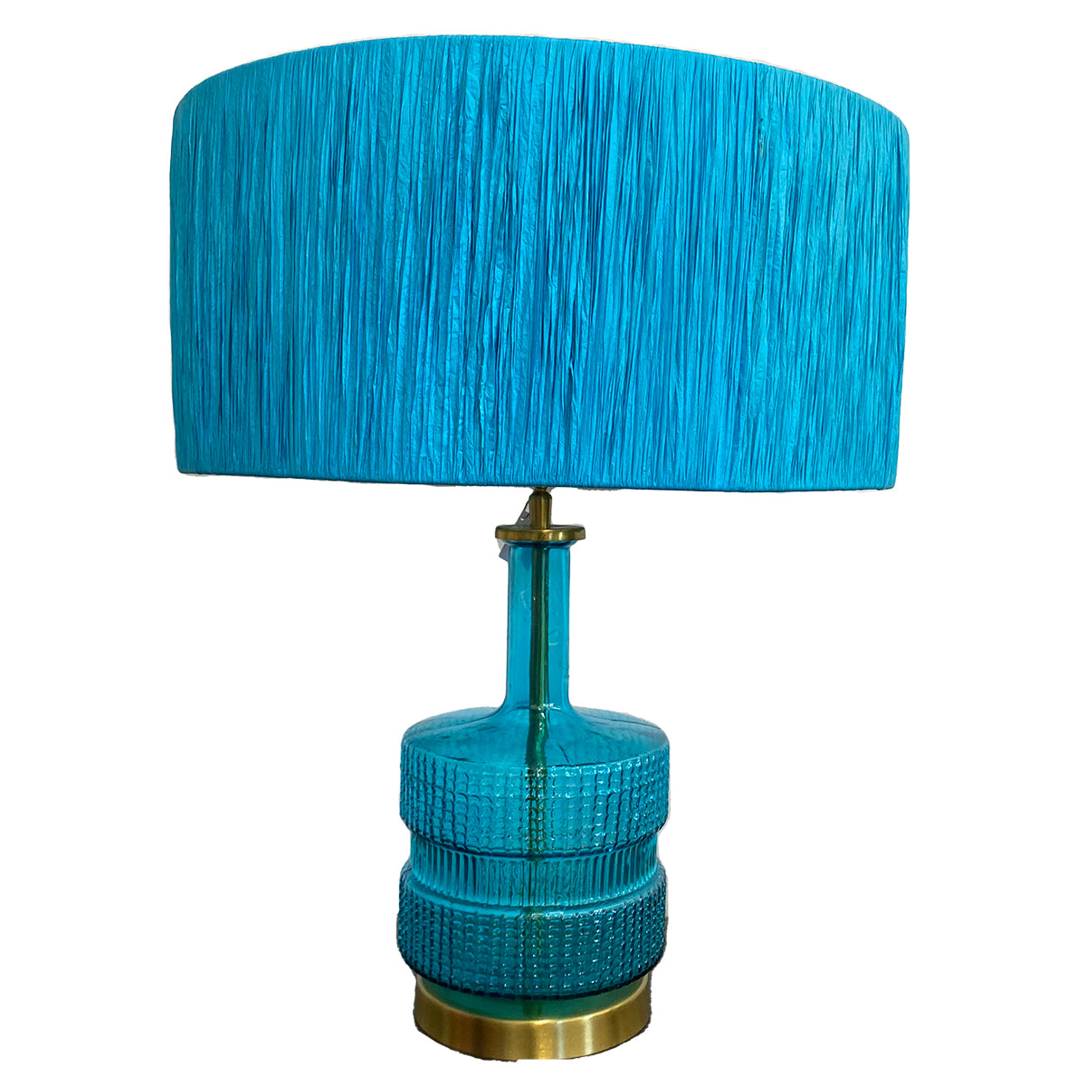 Blue Raffia Lampshade