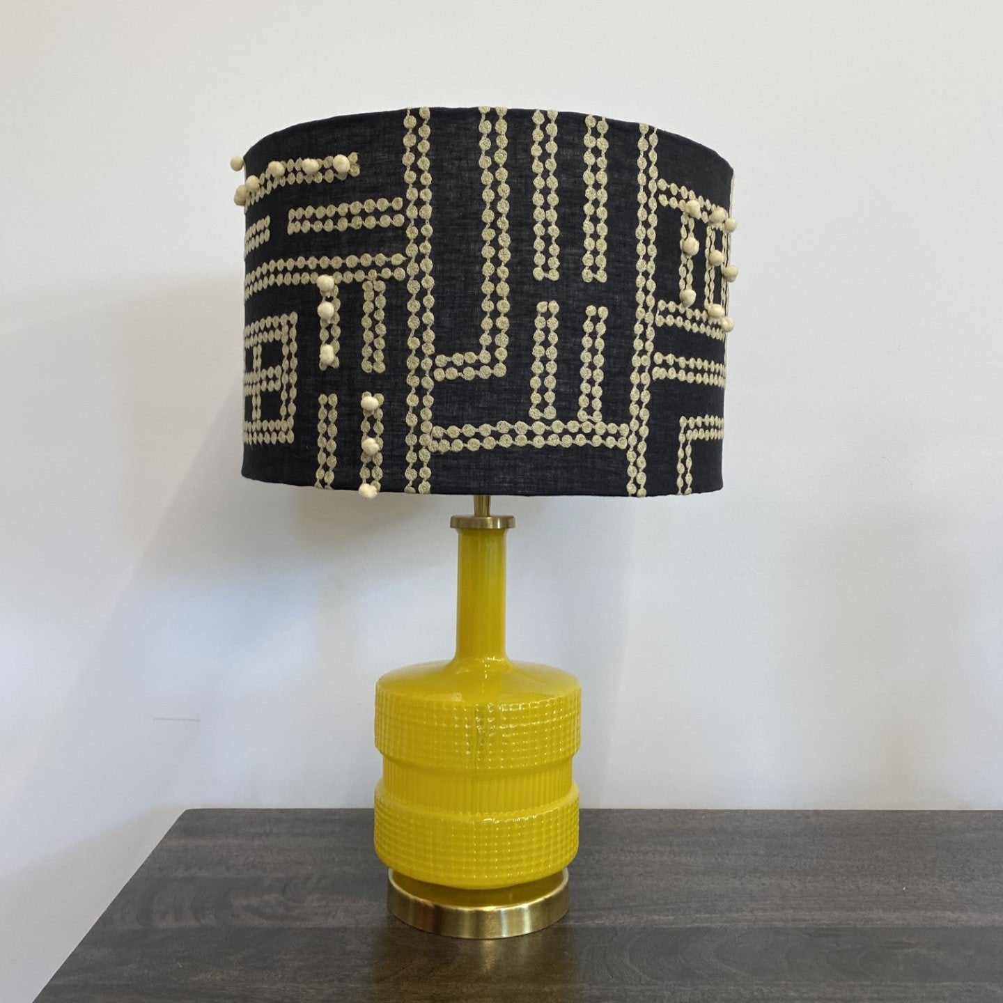 Drum Shade - Kaveri - Black / Natural