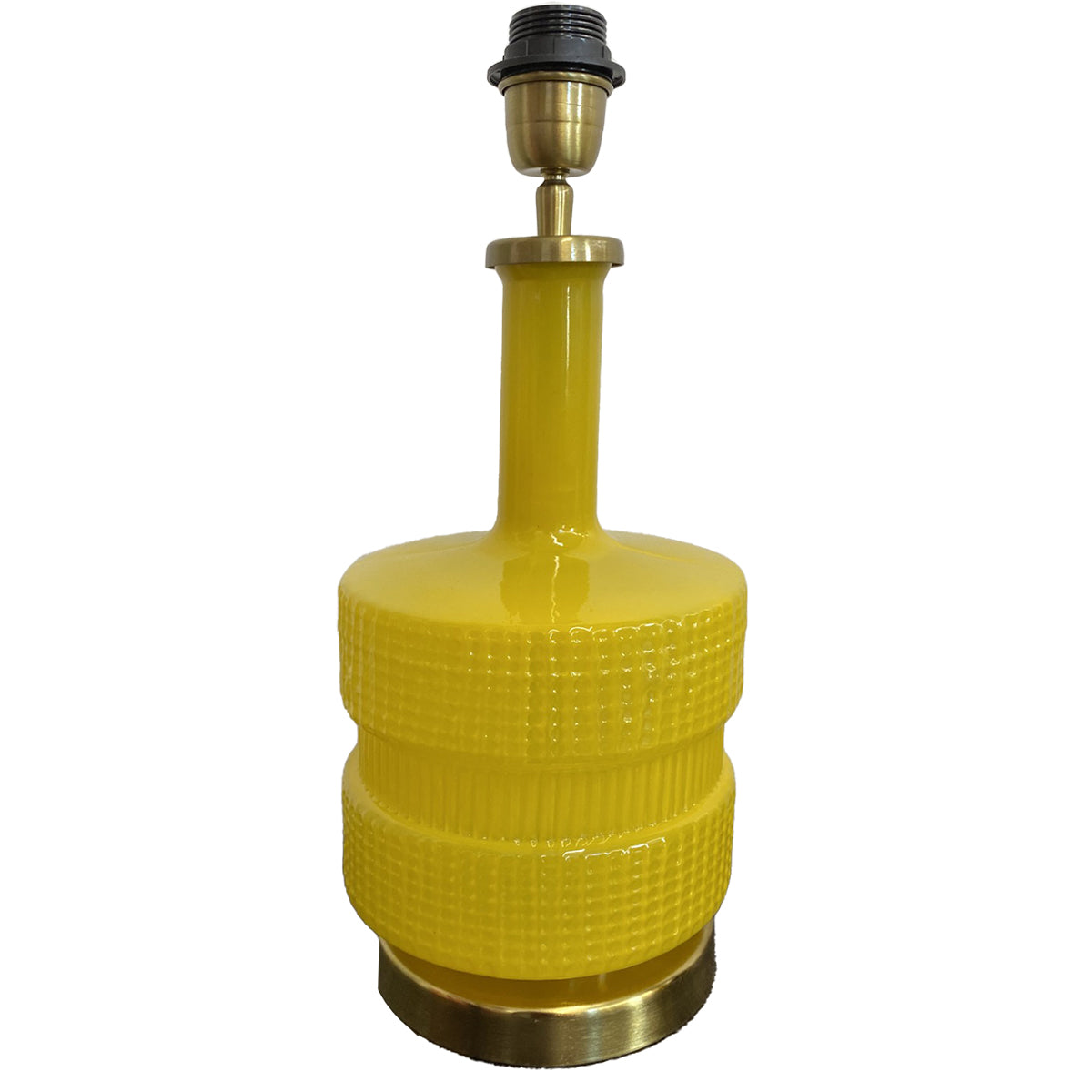 Glass Lamp Base - 60s - Yellow