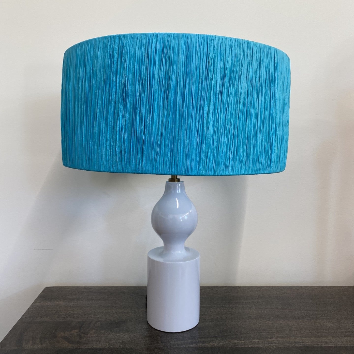 Blue Raffia Lampshade