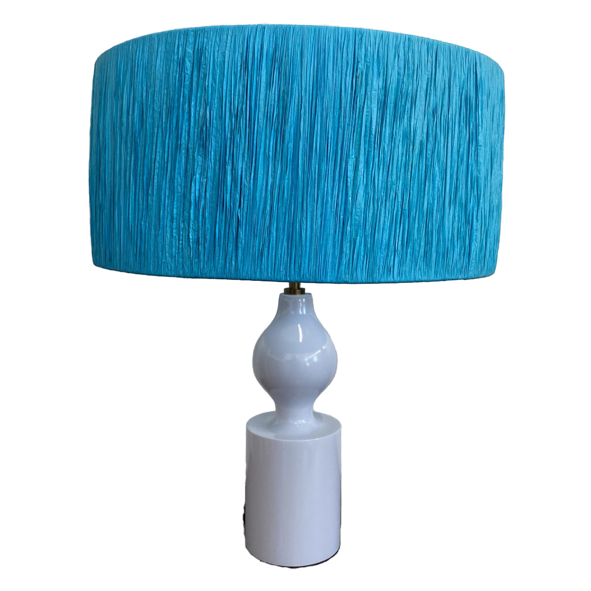 Blue Raffia Lampshade