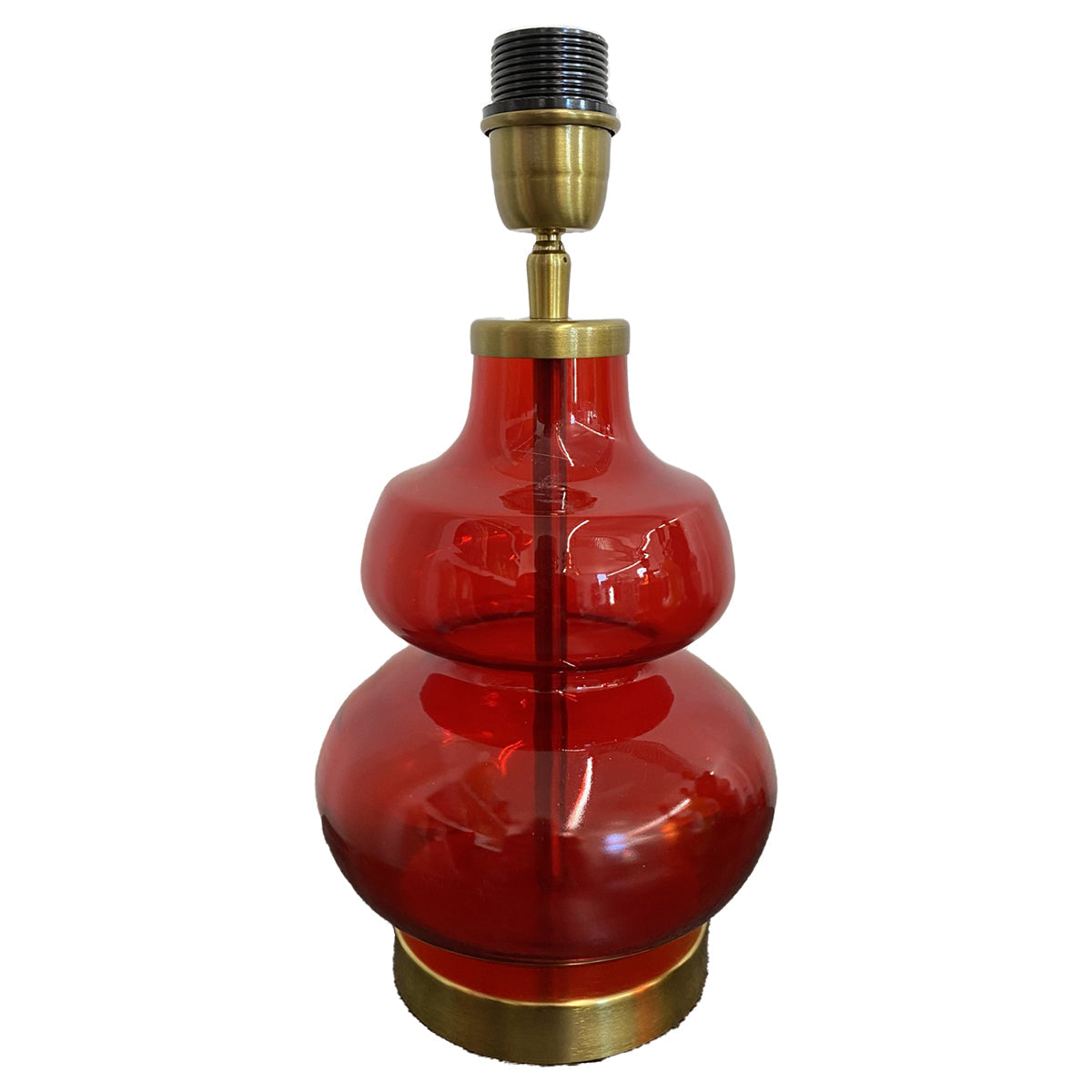 Glass Lamp Base - Gourd - Red