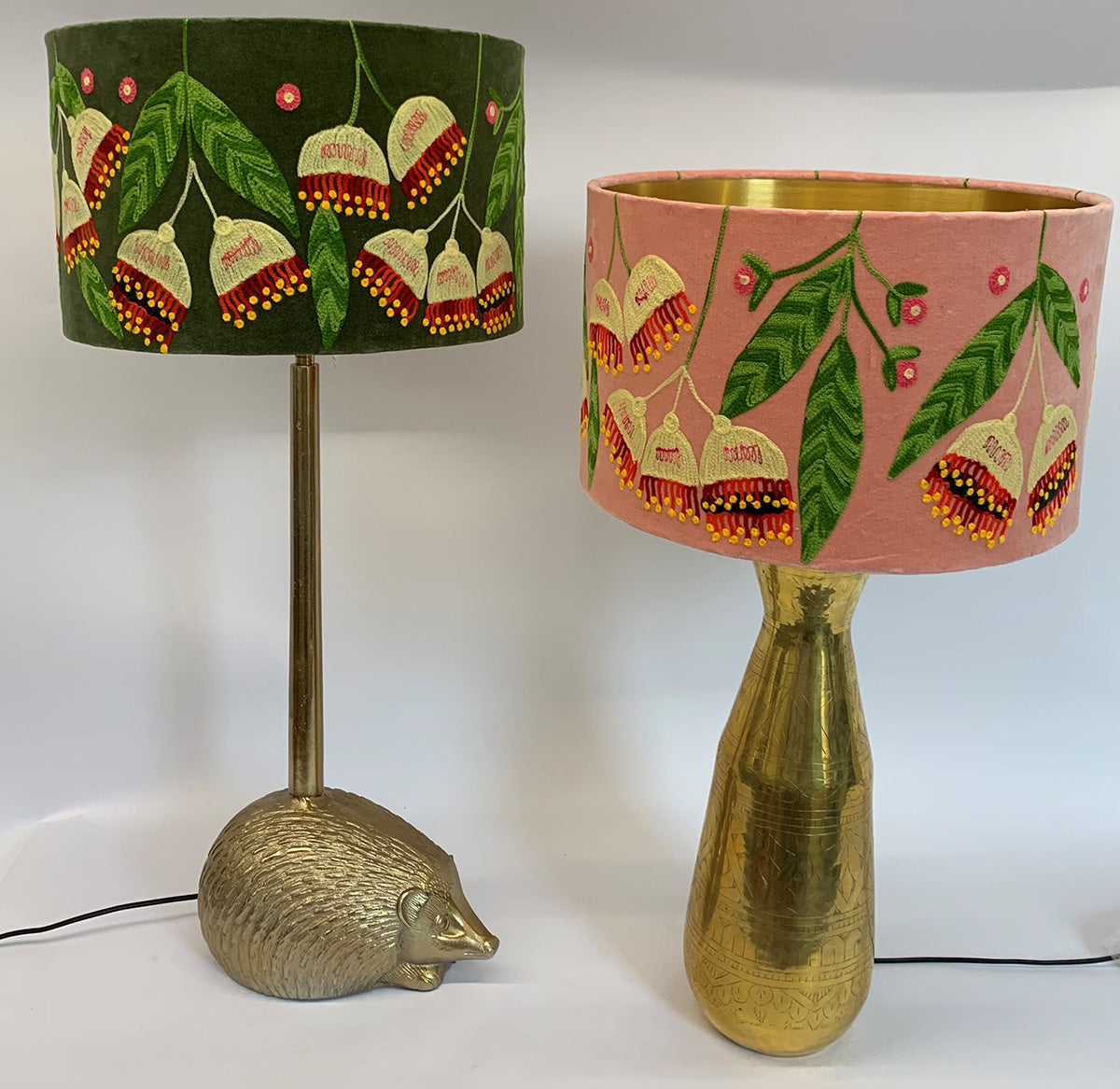 Drum Lampshade - Gumnuts - Olive