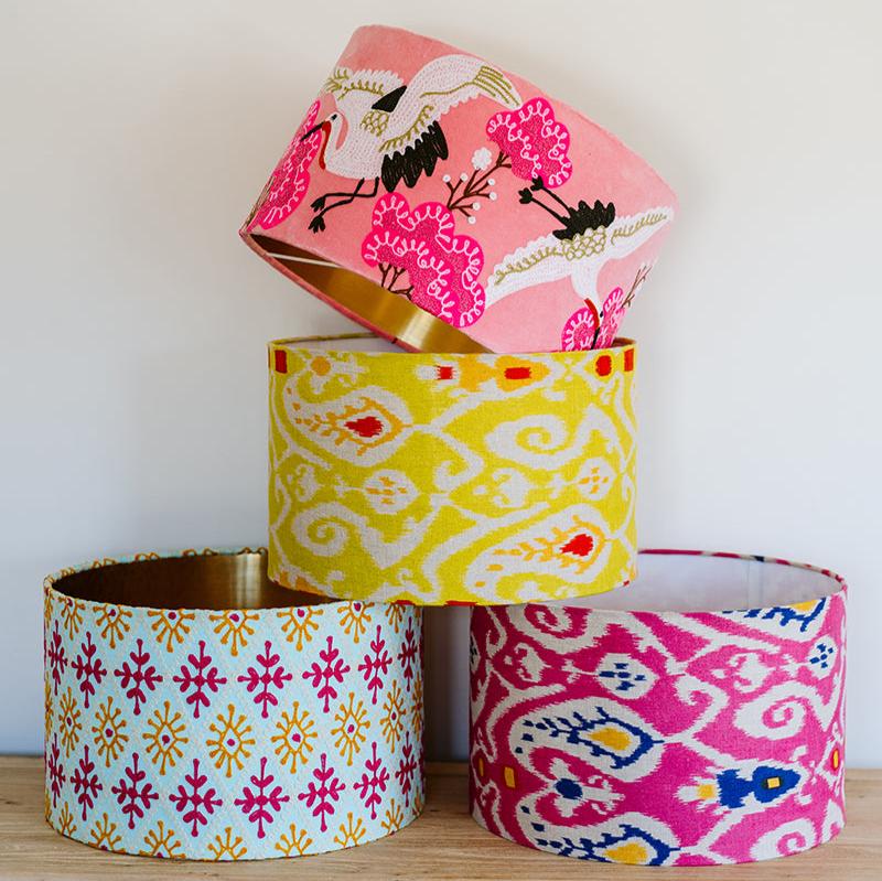 Linen lampshade | Ikat Pink