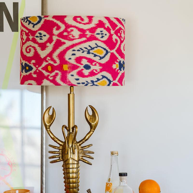 Linen lampshade | Ikat Pink