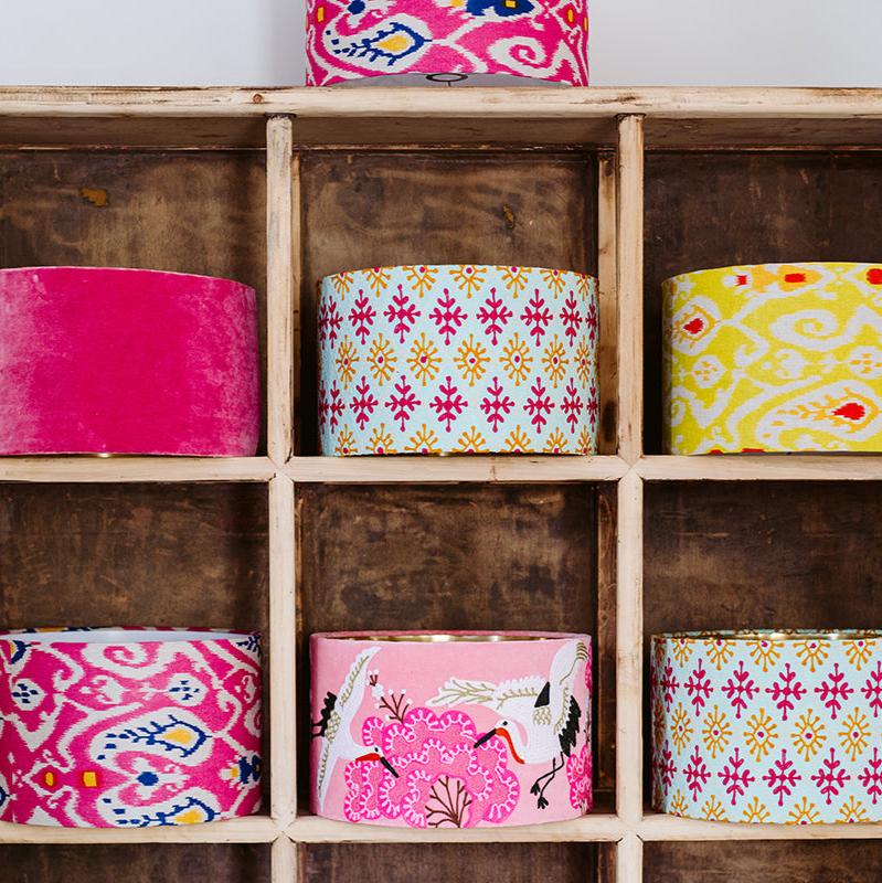 Linen lampshade | Ikat Pink