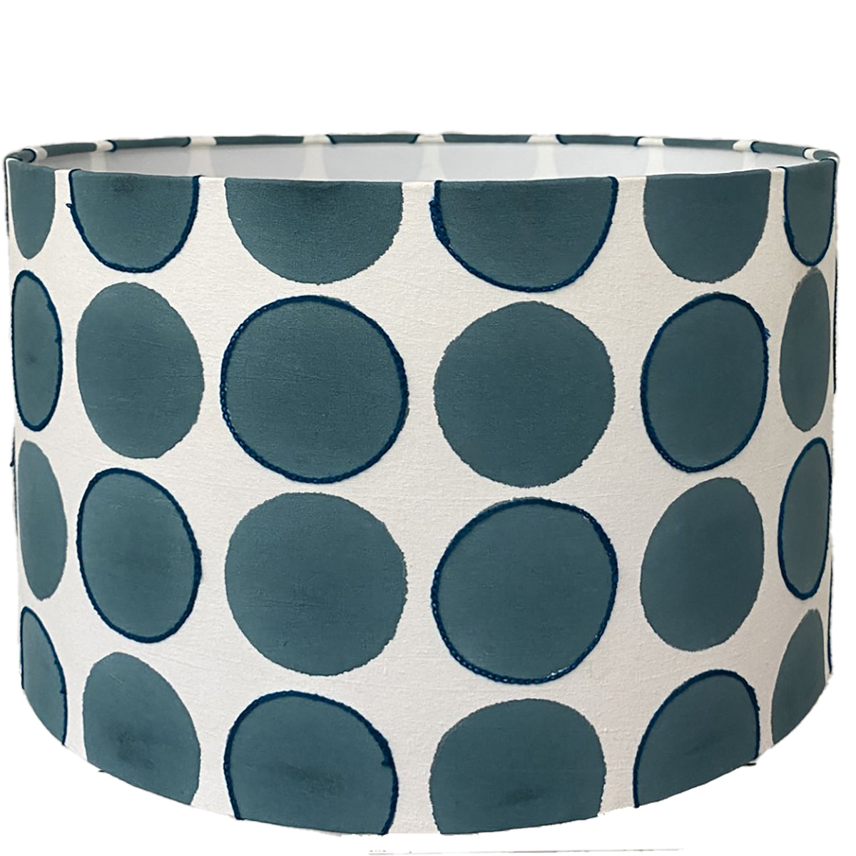 Block Printed Lampshade - Blue