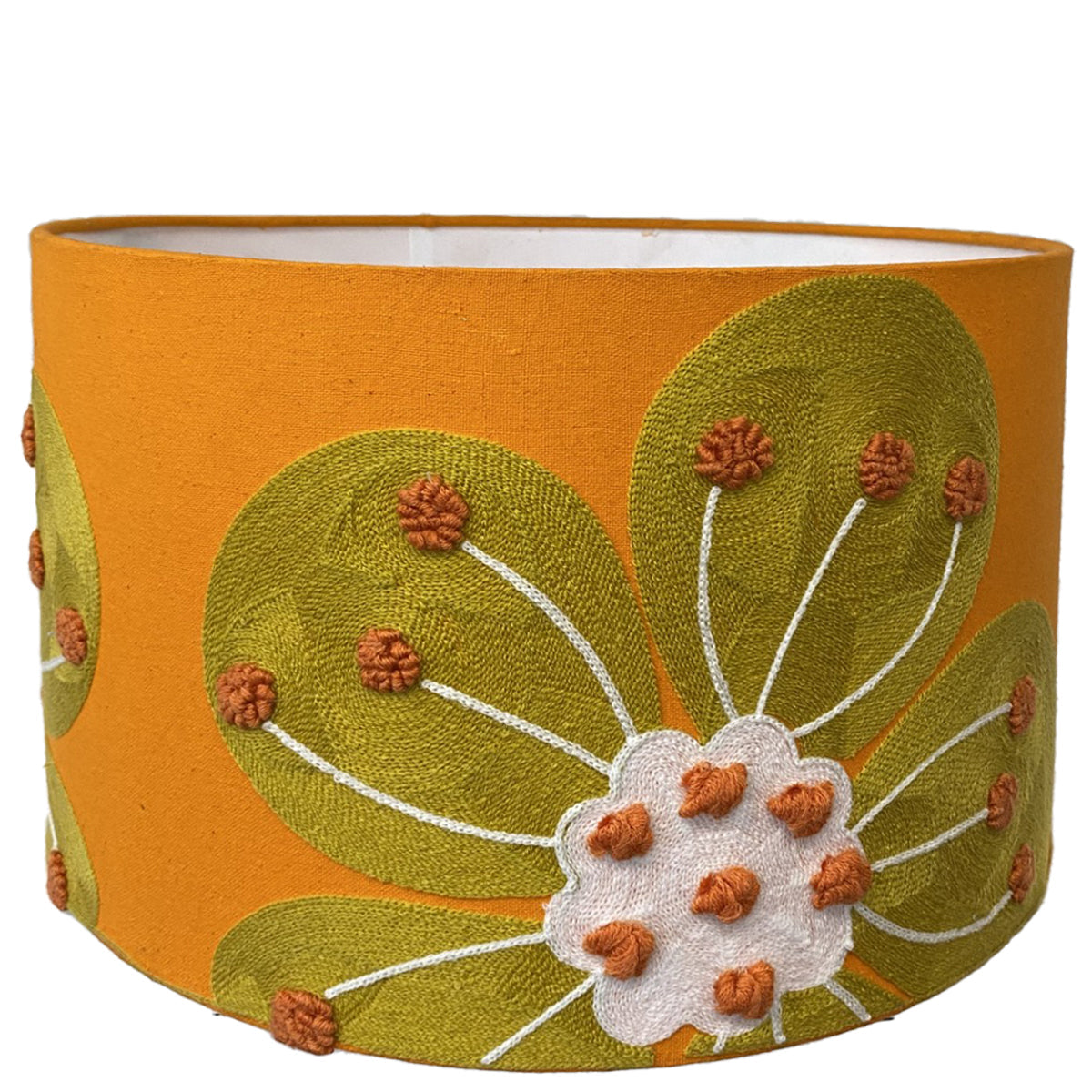 Drum Shade - Oversized Flower - Orange