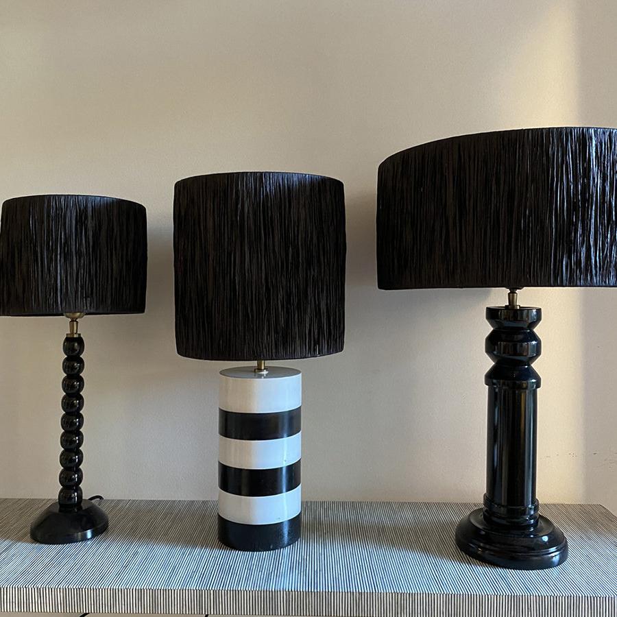 Raffia Lampshade Black