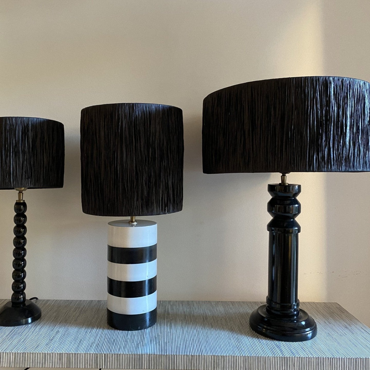 Raffia Lampshade Black