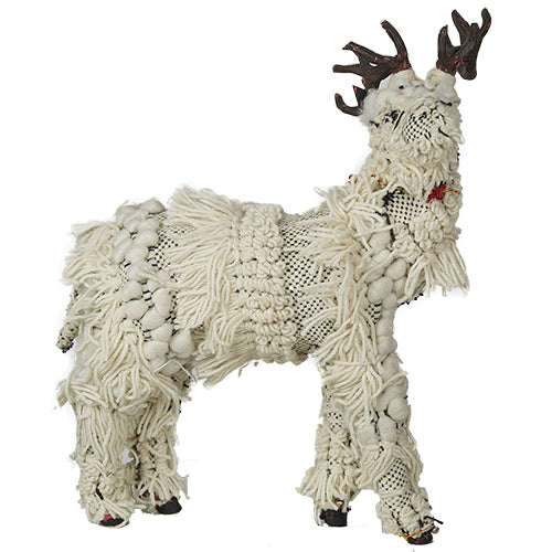 Shaggy Reindeer - Standing - White