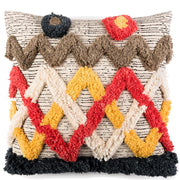 Tufted Criss-Cross Khadi Cushion - Multicolour