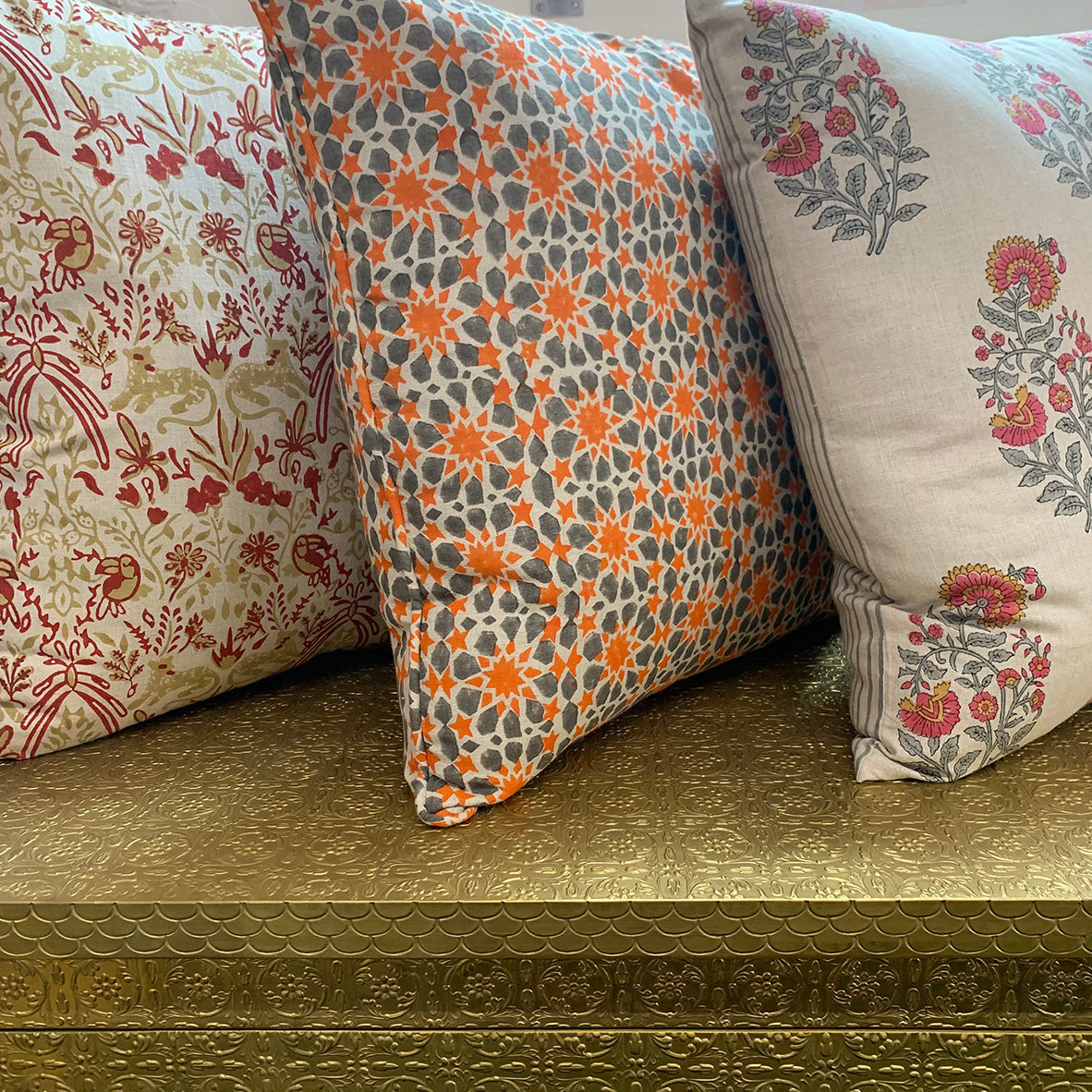 Block printed linen